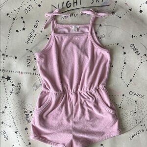 Crewcuts Mauve Pink Kids Romper in Towel Terry